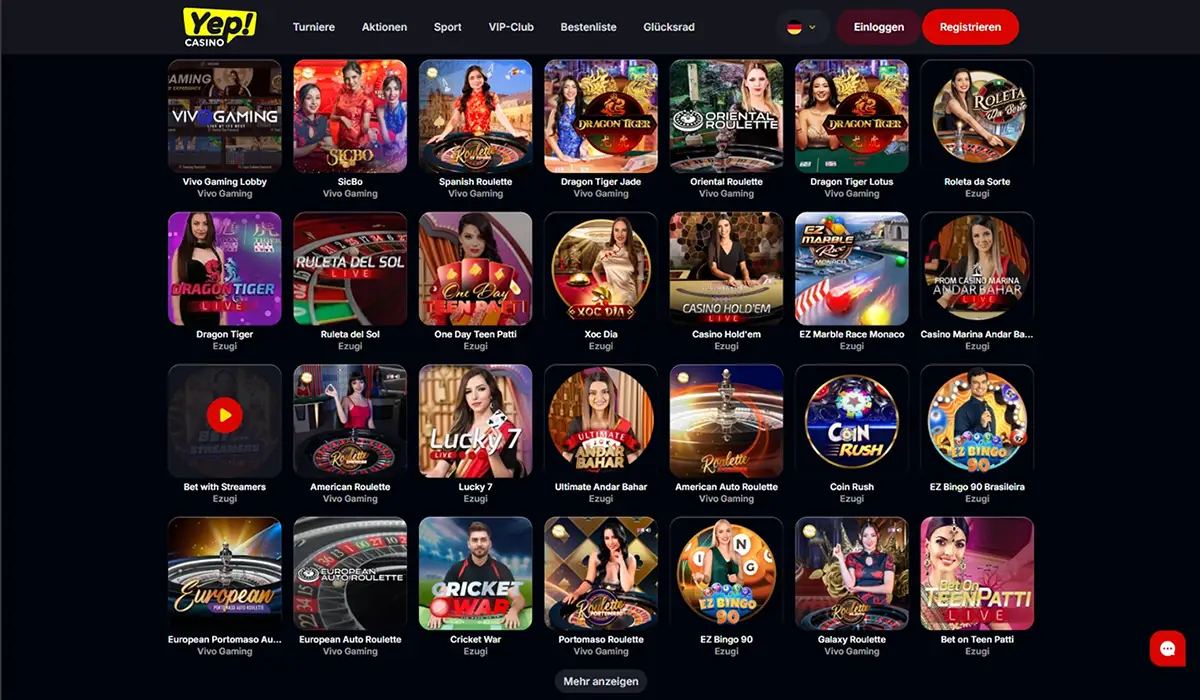 Yep Casino Live Casino