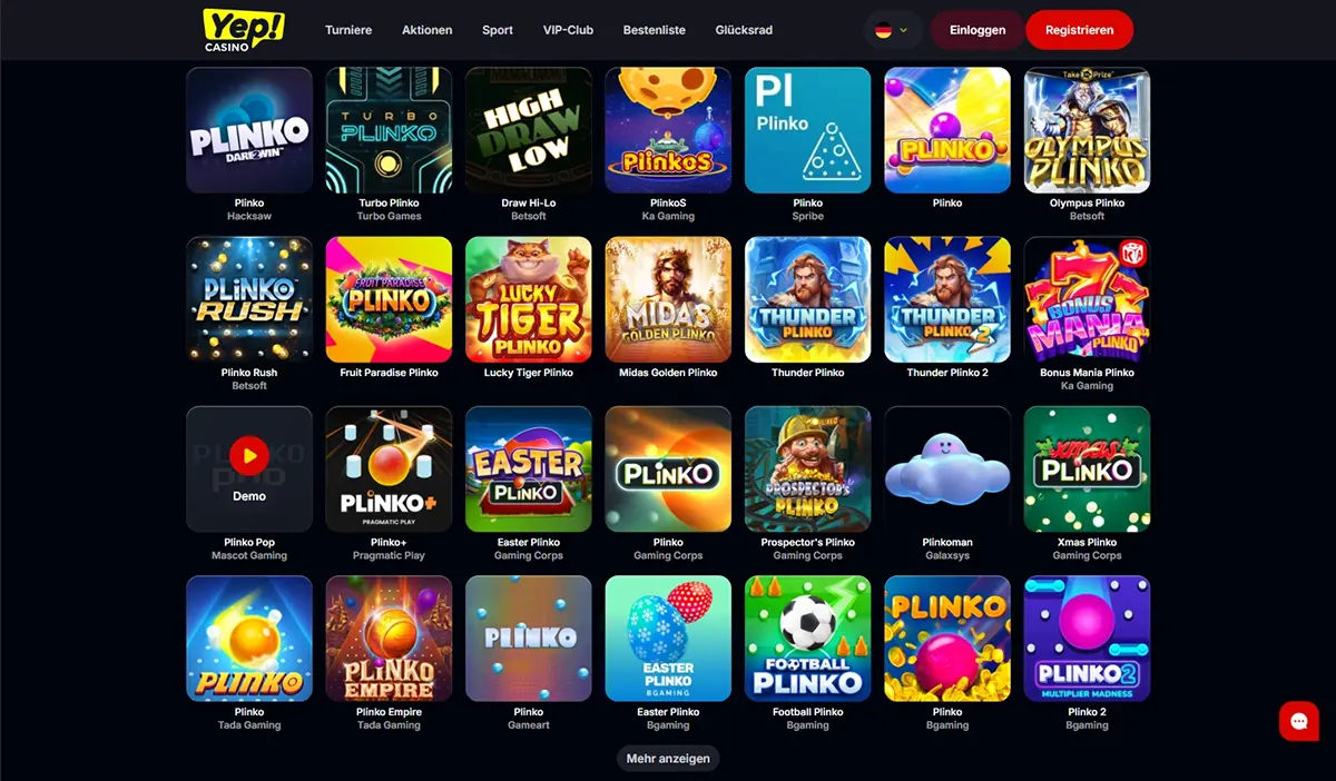 Yep Casino Tischspiele & Spezialitäten