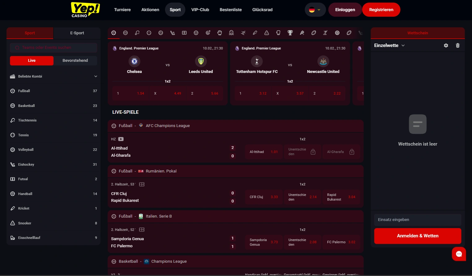Yep Casino Sportwetten