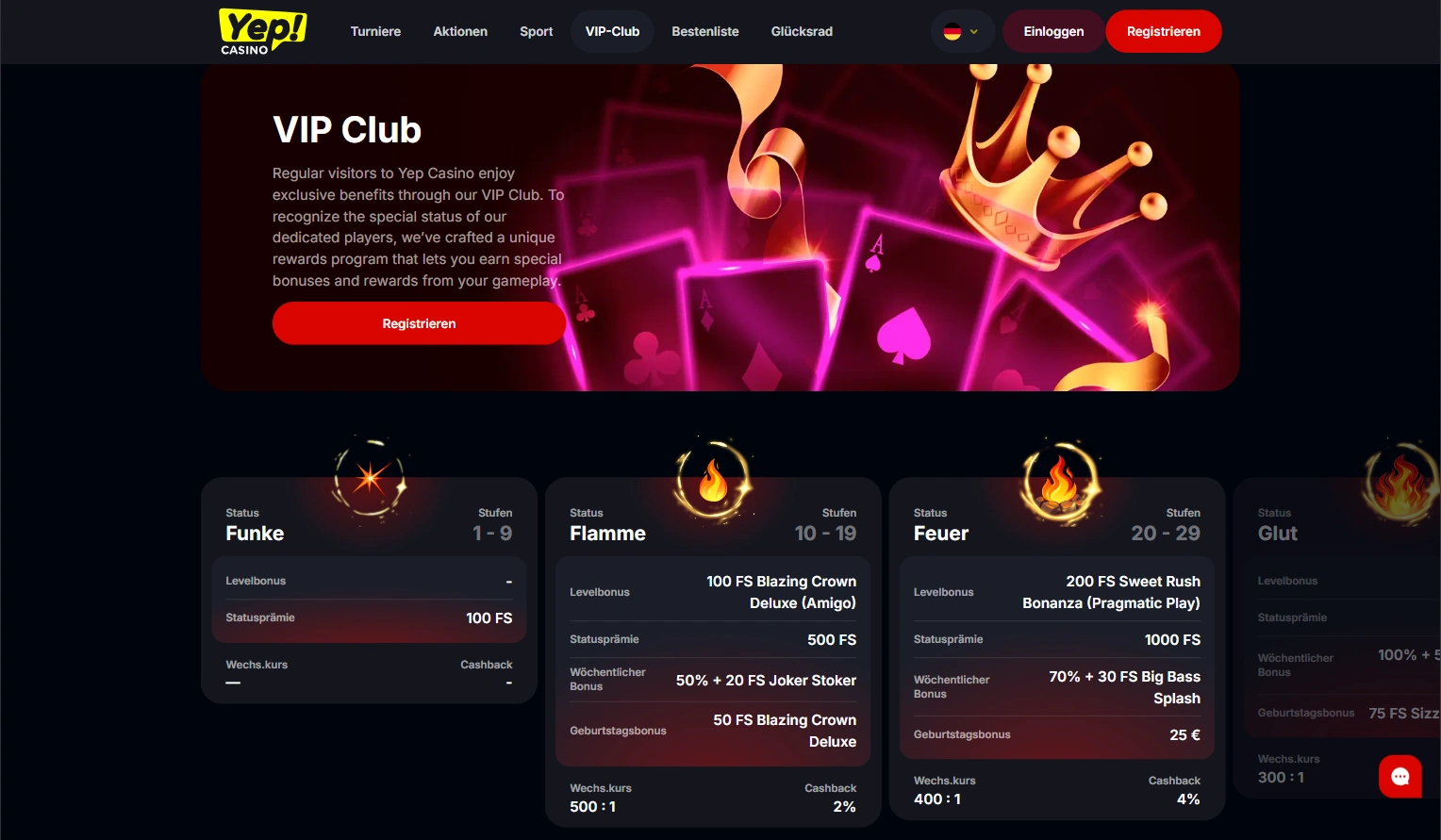 Yep Casino VIP-Programm